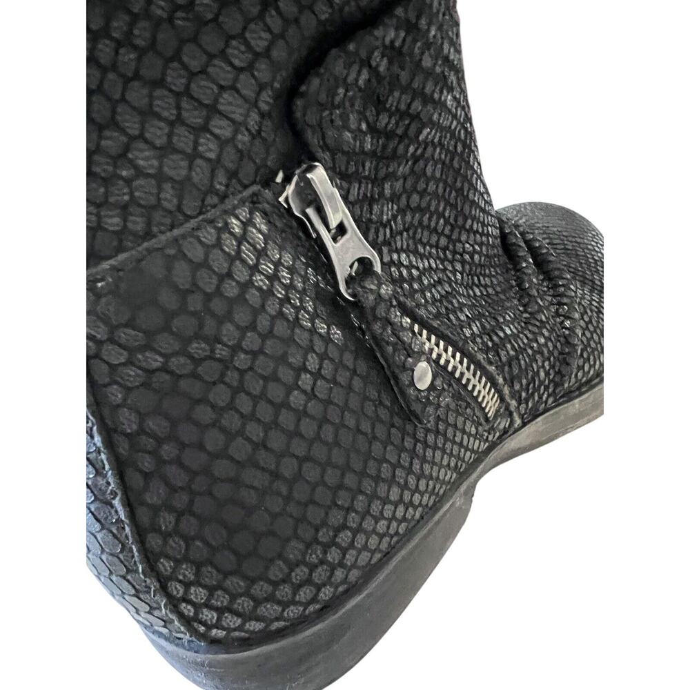 OTBT Boots Womens 8 M Yokel Shoes Black Leather Snakeskin Zipper Ankle Casual - Picture 10 of 13